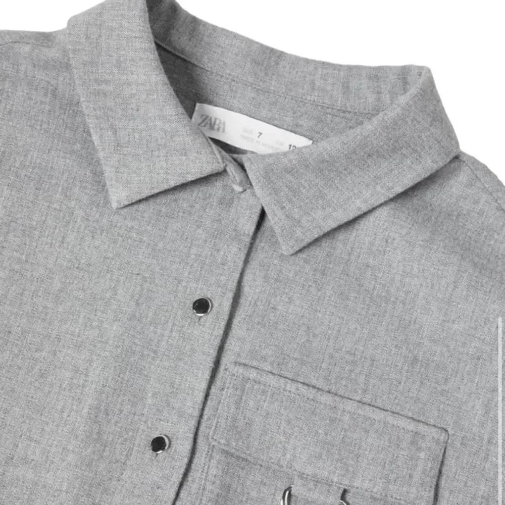 ZARA Kids | Gray | DOUBLE BELT BOX PLEAT DRESS